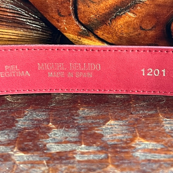 Miguel Bellido Black Leather Belt Size 36 In Excellent Condition - Picture 5 of 7